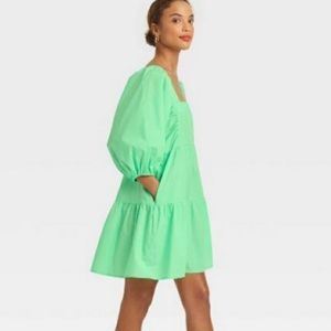 A new day - Short Puff Sleeve A
Line Dress